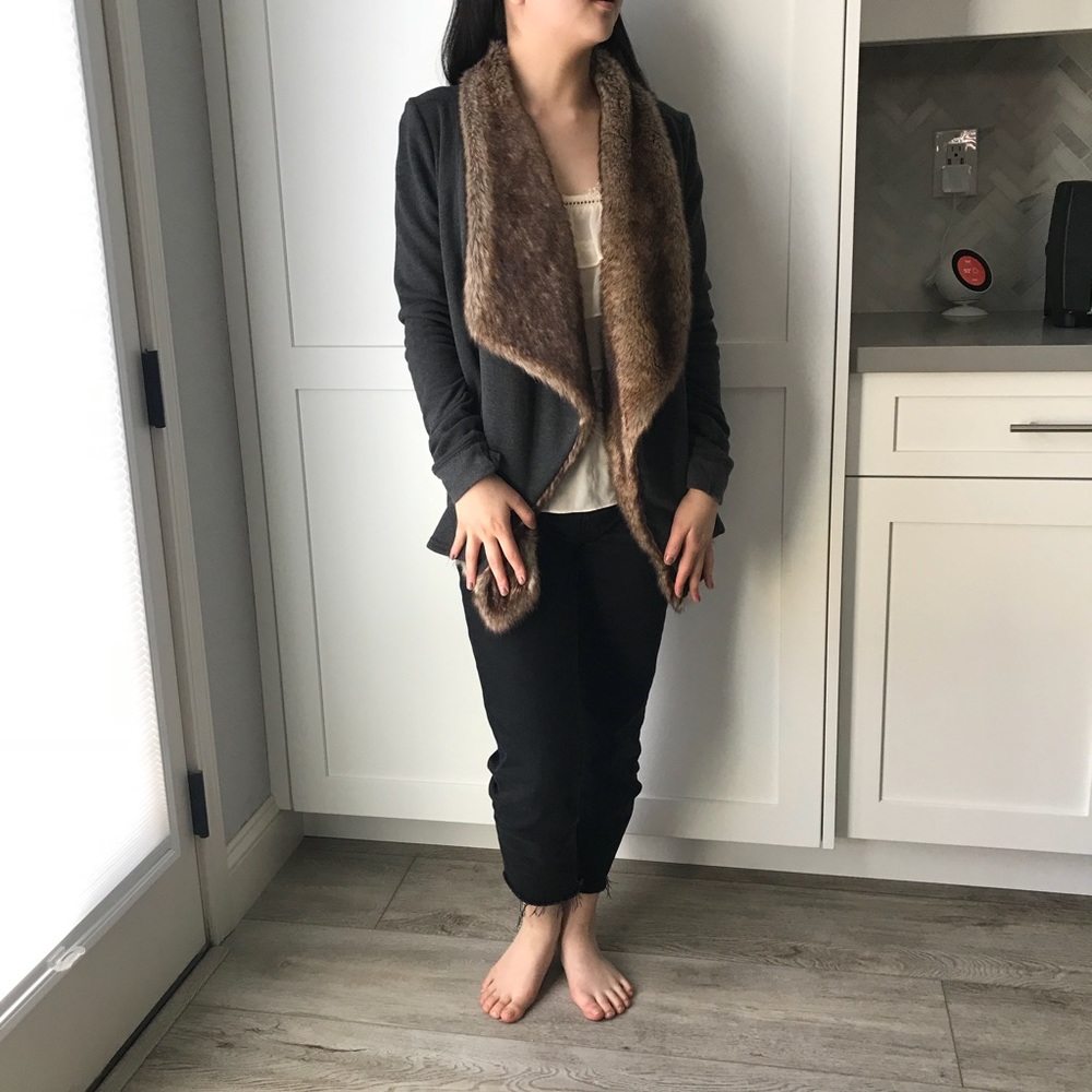 Hollister Faux Fur Cardigan